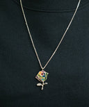 Stained glass Rose Necklace