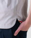 Aged Cotton Flower Hem Short Sleeve Cut and Sew