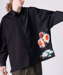 × everglouu Contrast Flower Dolman Shirt